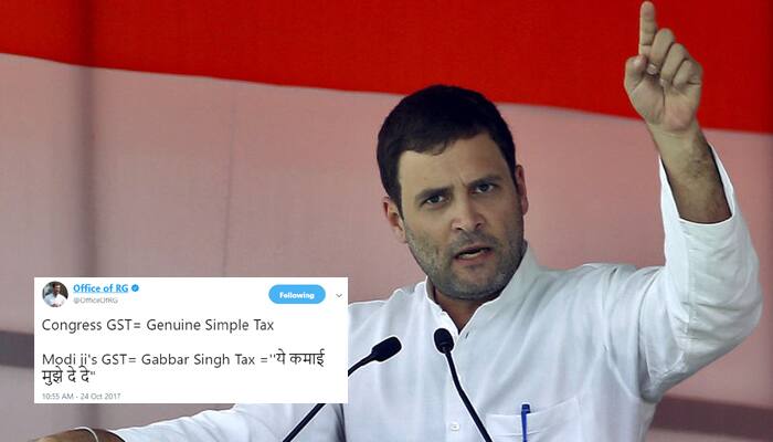 Ye kamayi mujhe de de: Rahul&#039;s latest Gabbar jibe to mock Modi on GST