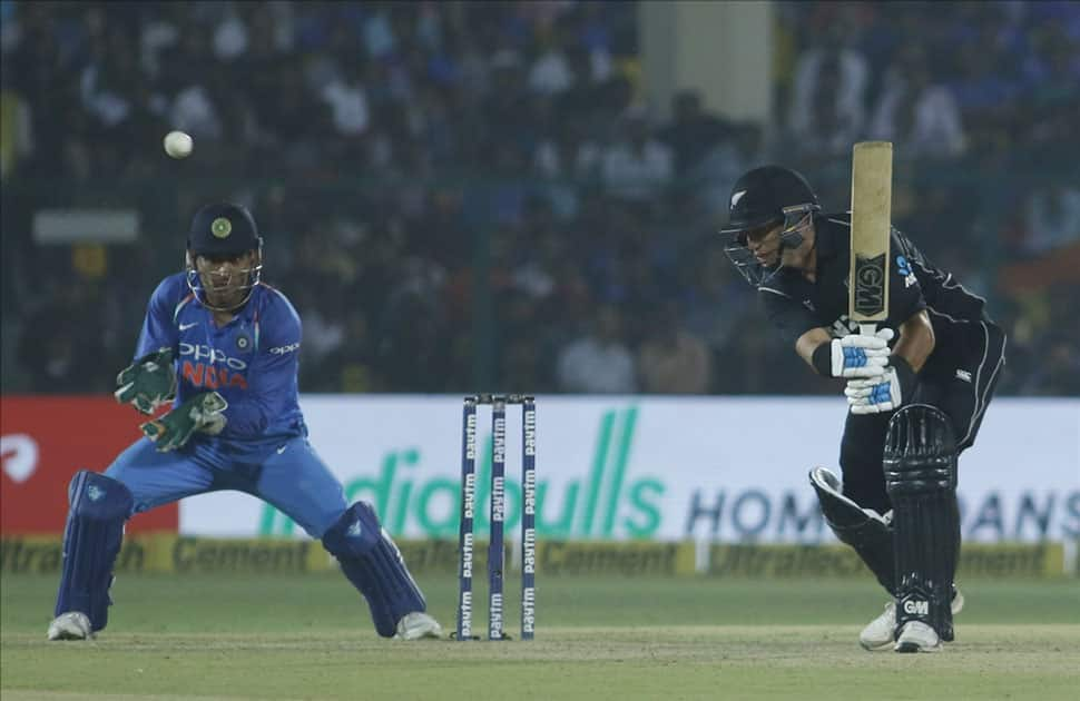 Ross Taylor of New Zealand in action during the third ODI match between India and New Zealand at Green Park Stadium in Kanpur.