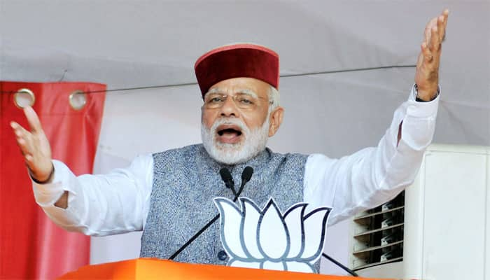 Narendra Modi addresses rally in Himachal Pradesh&#039;s Una, says Congress has run away from battlefield