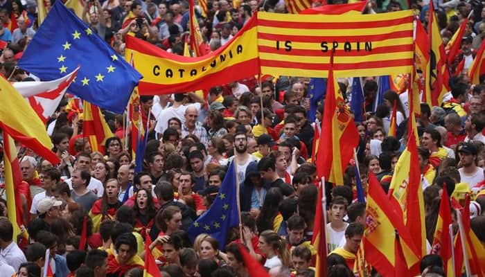 Protesters block roads, highways, train tracks in Catalonia