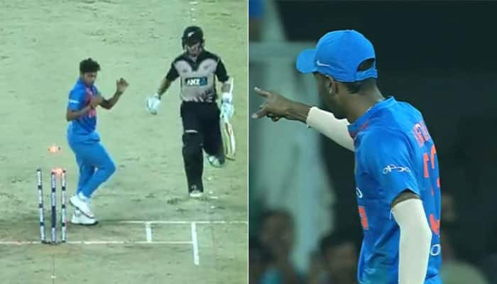 Watch: Hardik Pandya hits bull&#039;s eye in Thiruvananthapuram