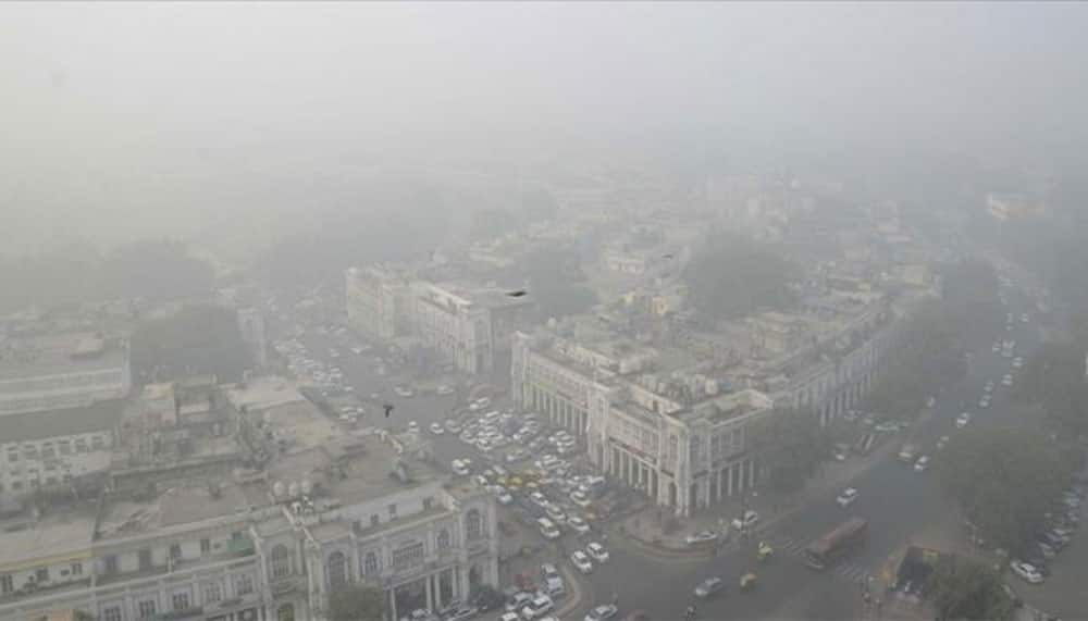 Due to smog the visibility remained low.