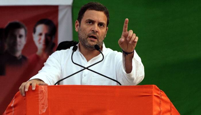 Rahul sees &#039;Congress tsunami&#039; in Gujarat, urges party to respect PM&#039;s office