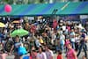 Visitors are seen around an anti-aircraft gun (AA gun) during a Children's Day public-opening event at the Royal Thai Naval Academy in Bangkok, Thailand.