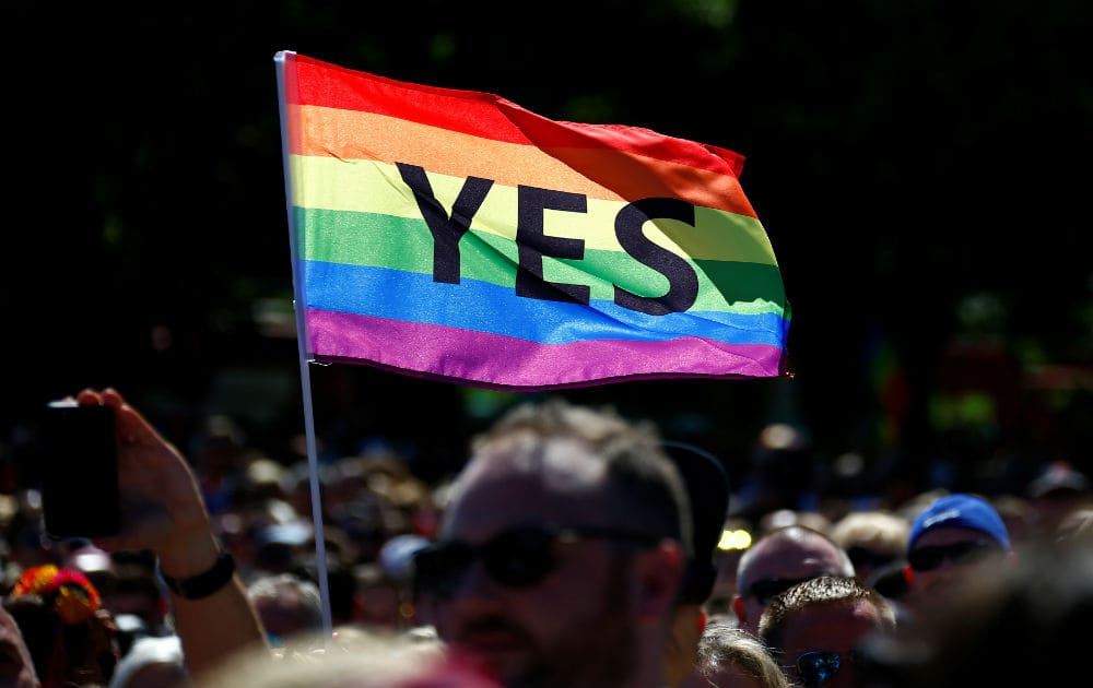 61.6 per cent of Australians said yes to same-sex marriage in a postal survey