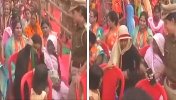 Woman asked to remove burqa at Yogi Adityanath&#039;s rally in Uttar Pradesh