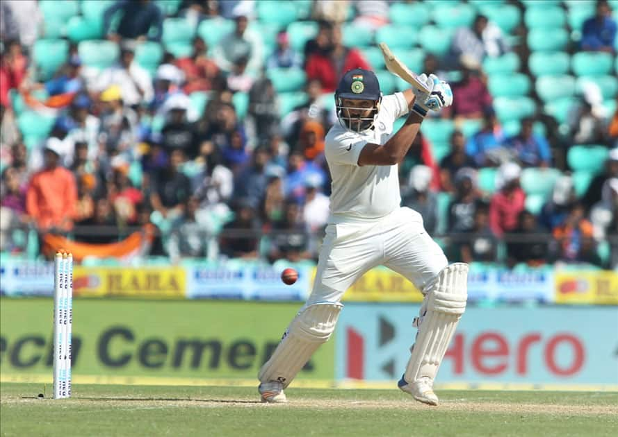 India's Rohit Sharma in action on Day 3 of the second test match between India and Sri Lanka at Vidarbha Cricket Association Stadium in Nagpur.