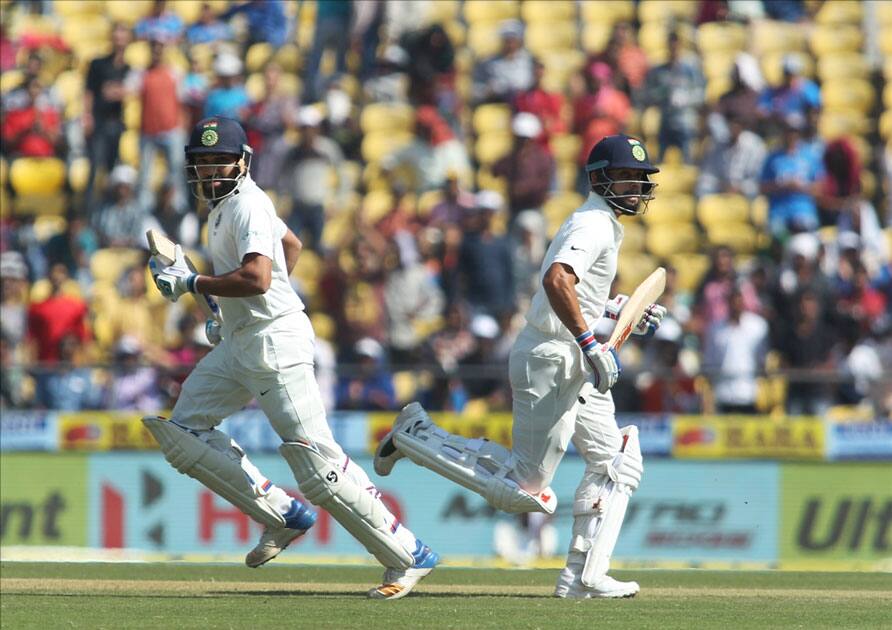 India's Rohit Sharma and Virat Kohli during Day 3 of the second test match between India and Sri Lanka at Vidarbha Cricket Association Stadium in Nagpur.