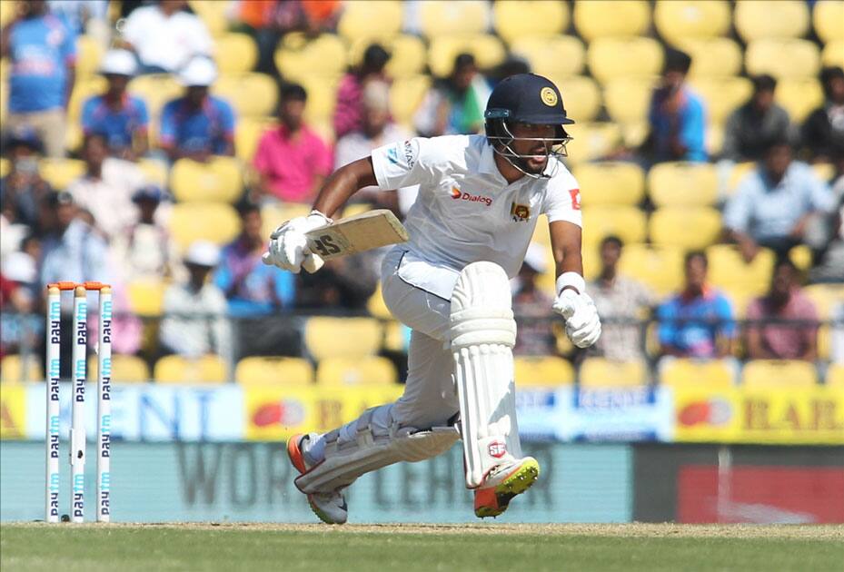 Sri Lankan skipper Dinesh Chandimal during Day 4 of the second test match between India and Sri Lanka at Vidarbha Cricket Association Stadium in Nagpur.