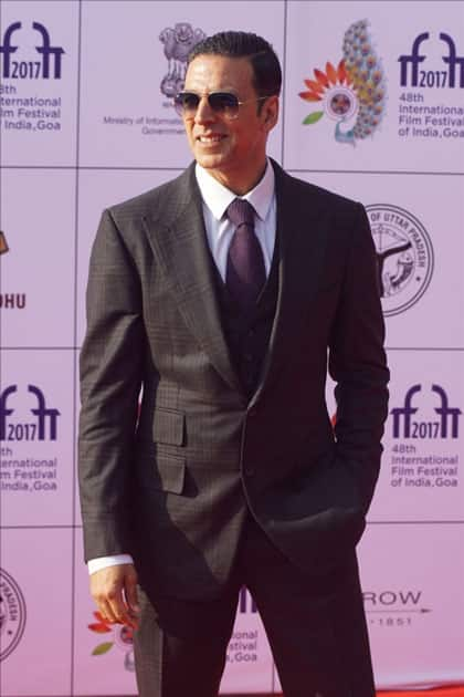 Actor Akshay Kumar at the red carpet of closing ceremony of 48th International Film Festival of India in Panaji, Goa.