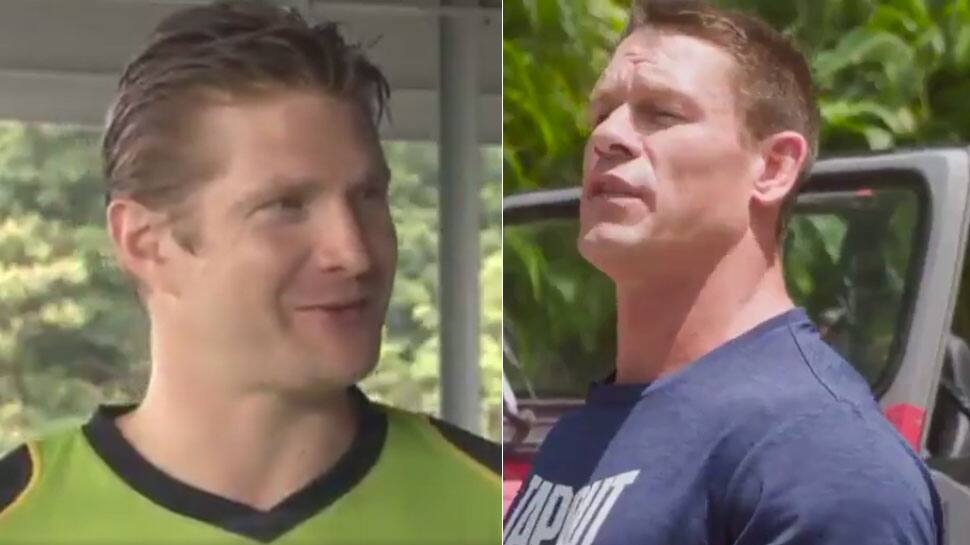 WATCH: Shane Watson imparts cricket lessons to WWE superstar John Cena