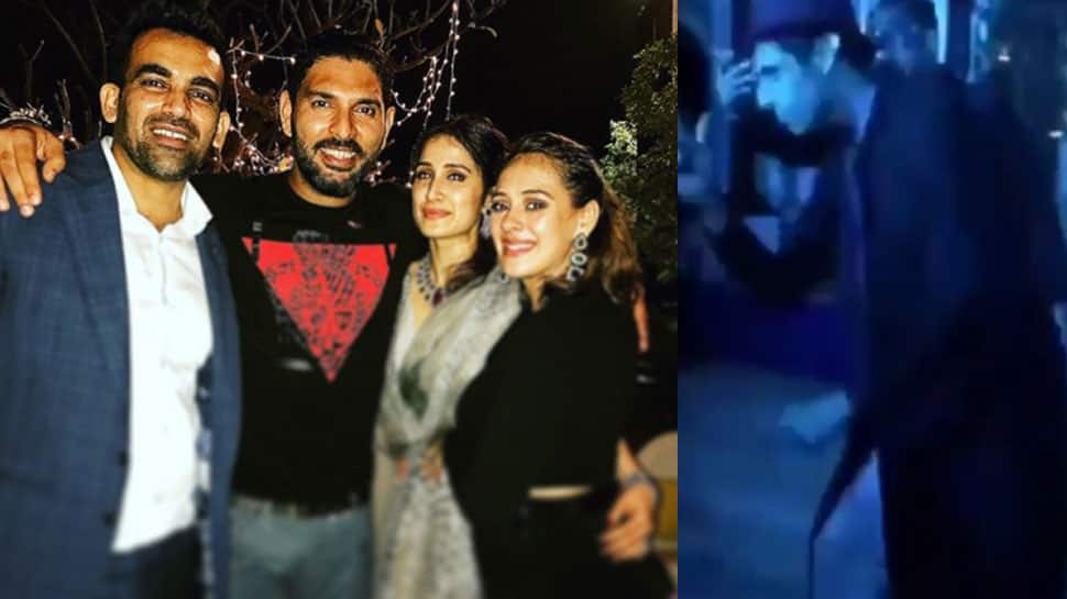 Yuvraj Singh and Ashish Nehra burn the dance floor at Zaheer-Sagarika&#039;s reception—Watch