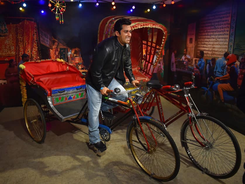 Wax figure of Bollywood star Salman Khan displayed at Madame Tussauds Wax Museum, during a press preview in New Delhi.