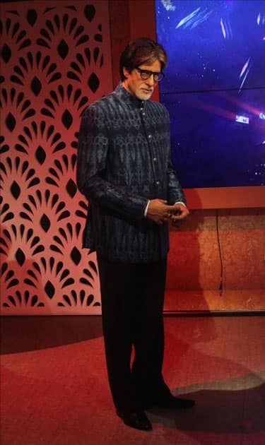 A wax statue of actor Amitabh Bachchan at Madame Tussauds Wax Museum in New Delhi.