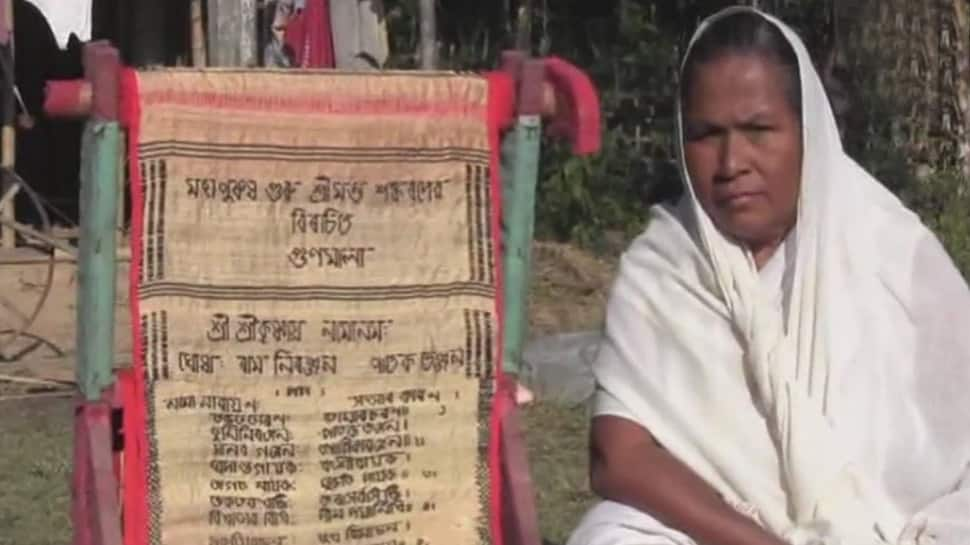 Assamese woman weaves Bhagwat Geeta on cloth in English and Sanskrit