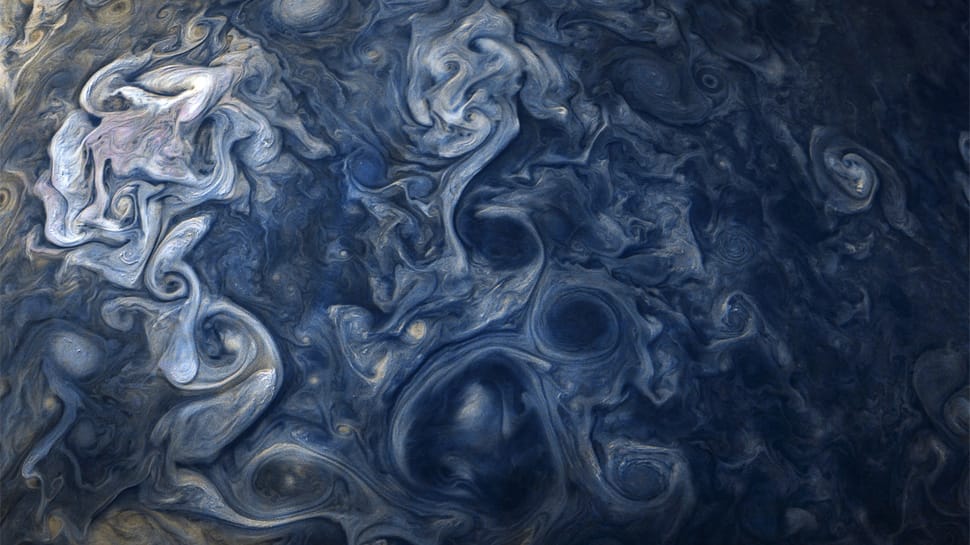 Feeling blue: NASA&#039;s Juno captures Jupiter&#039;s Jovian clouds in striking hues - See pic