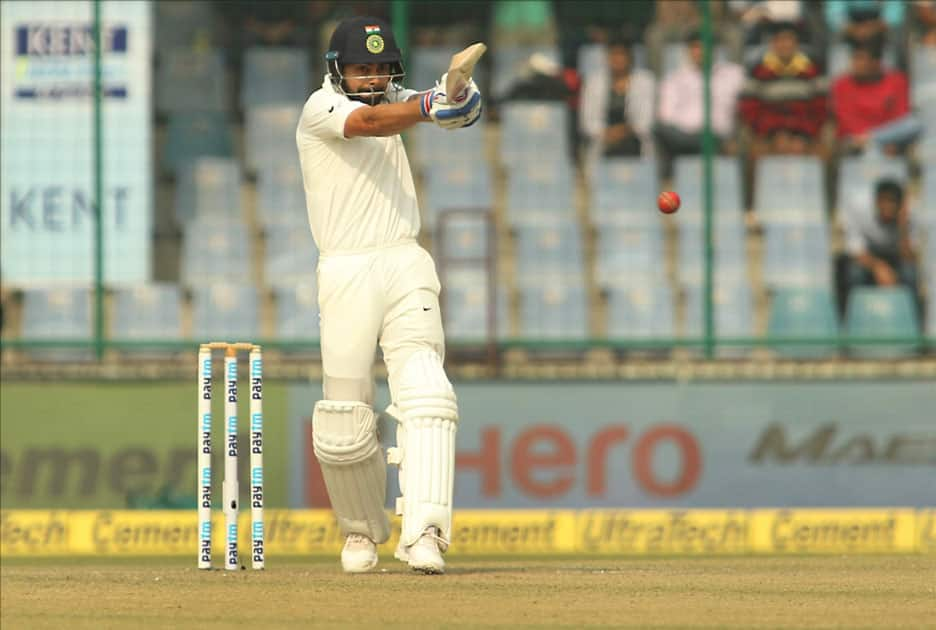 Indian skipper Virat Kohli during Day 1 of the third test match between India and Sri Lanka at Feroz Shah Kotla Stadium in New Delhi.