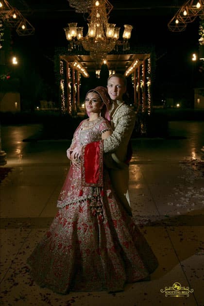 Actress Aashka Goradia and Brent Goble during their wedding in Mumbai.