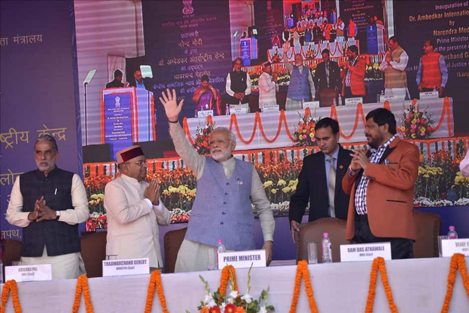 Prime Minister Narendra Modi addresses at the inauguration of Dr. Ambedkar International Centre in New Delhi.