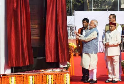 Prime Minister Narendra Modi inaugurates Dr Ambedkar International Centre in New Delhi.