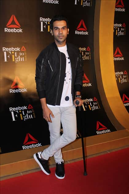 Actor Rajkummar Rao at the Reebok`s Fit To Fight awards ceremony in Mumbai.