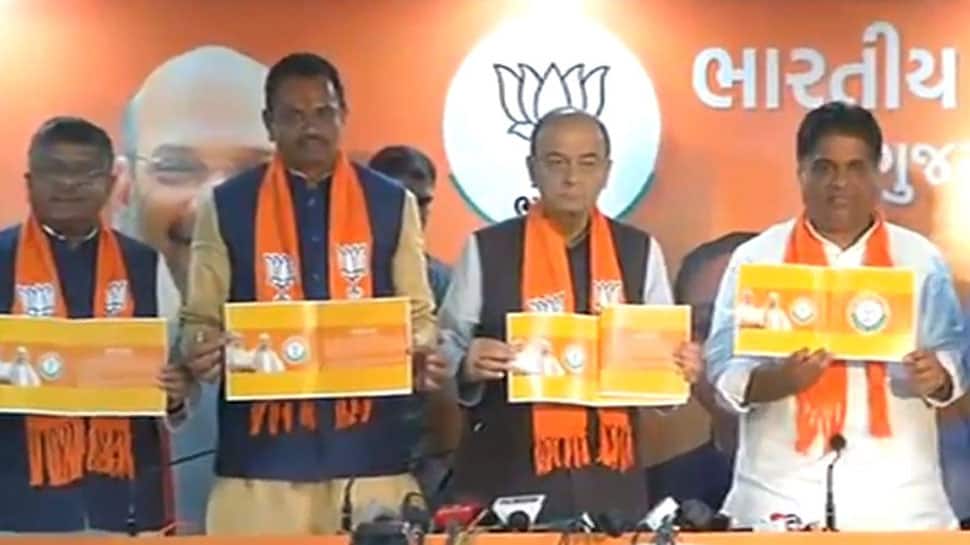 Day ahead of voting in Gujarat, BJP releases manifesto