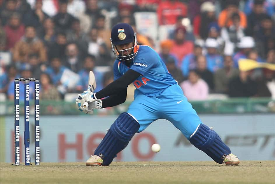 India's Shreyas Iyer in action on the 2nd One Day International (ODI) match between India and Sri Lanka at Punjab Cricket Association IS Bindra Stadium in Mohali.