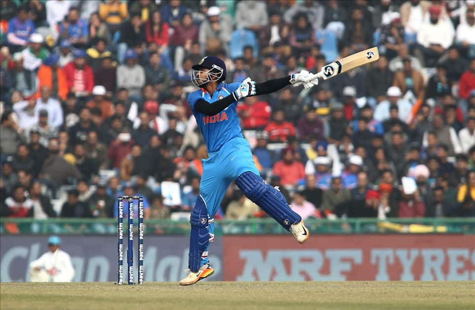 India's Shreyas Iyer in action on the 2nd One Day International (ODI) match between India and Sri Lanka at Punjab Cricket Association IS Bindra Stadium in Mohali.