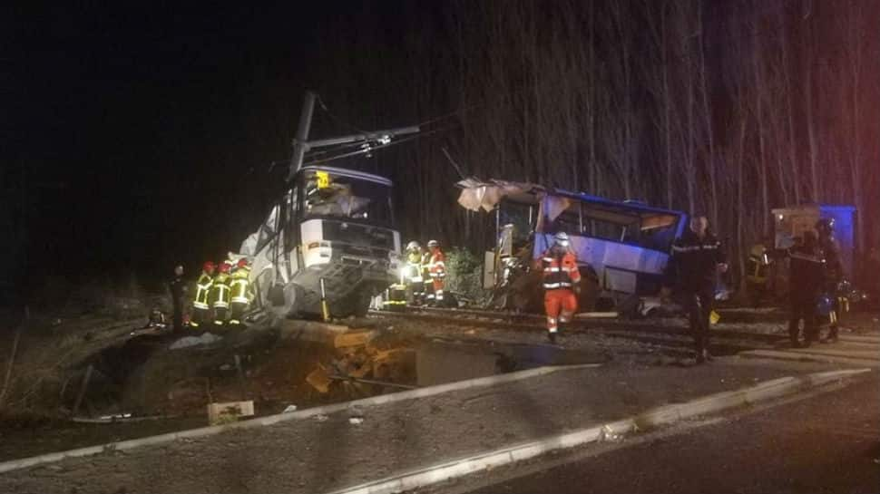 Six French schoolchildren killed as train ploughs into bus