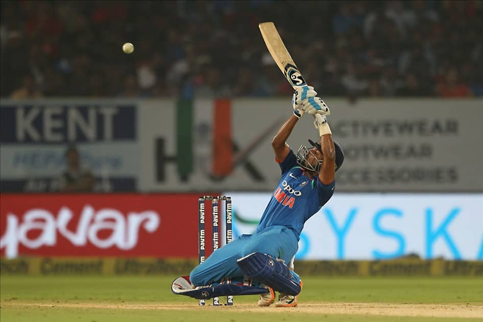 India's Shreyas Iyer in action during the third ODI between India and Sri Lanka at Dr. Y.S. Rajasekhara Reddy ACA-VDCA Cricket Stadium in Visakhapatnam.