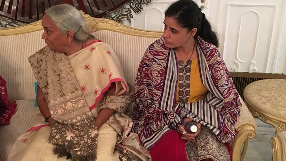 Kulbhushan Jadhav&#039;s family meets EAM Sushma Swaraj at her residence