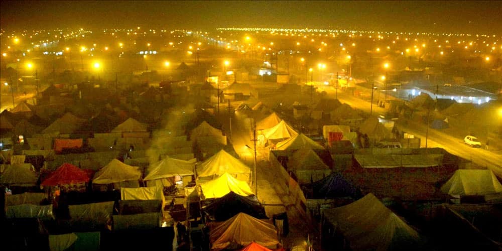 A view of tents at Magh Mela venue on Makar Sankranti in Allahabad.