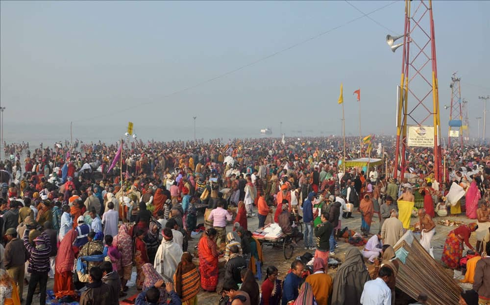 Devotees throng Gangasagar Mela on Makar Sankranti at Sagar Island, some 160 kms south of Kolkata.