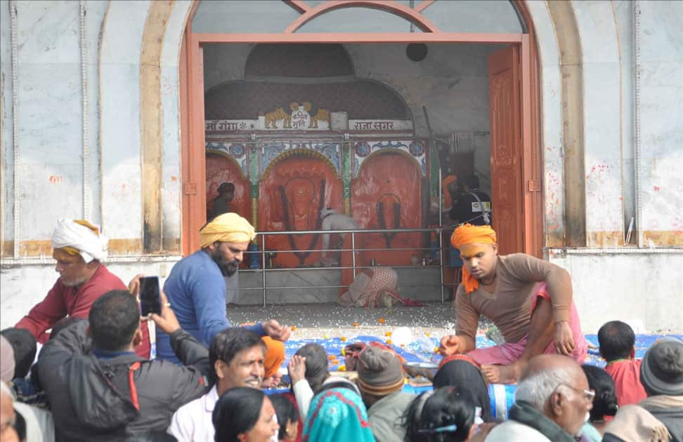 Devotees throng Kapil Muni Temple on Makar Sankranti at Gangasagar island in West Bengal's South 24 Parganas district some 160 kms south of Kolkata.