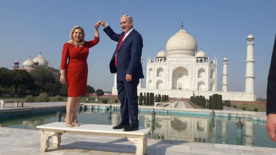 In pics: Israel PM Benjamin Netanyahu, wife visit Taj Mahal, pose for shutterbugs