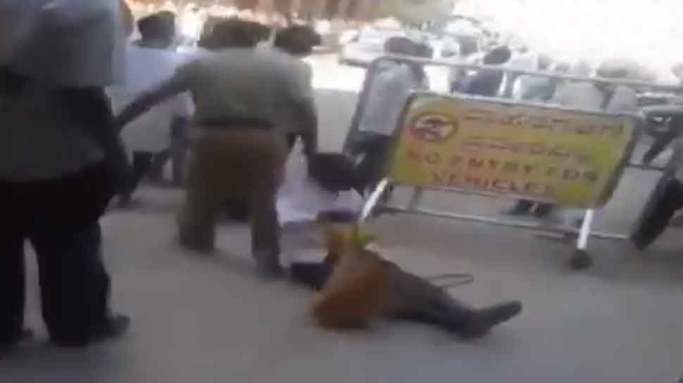 Cop drags old-age devotee out of temple in Karnataka, video sparks outrage