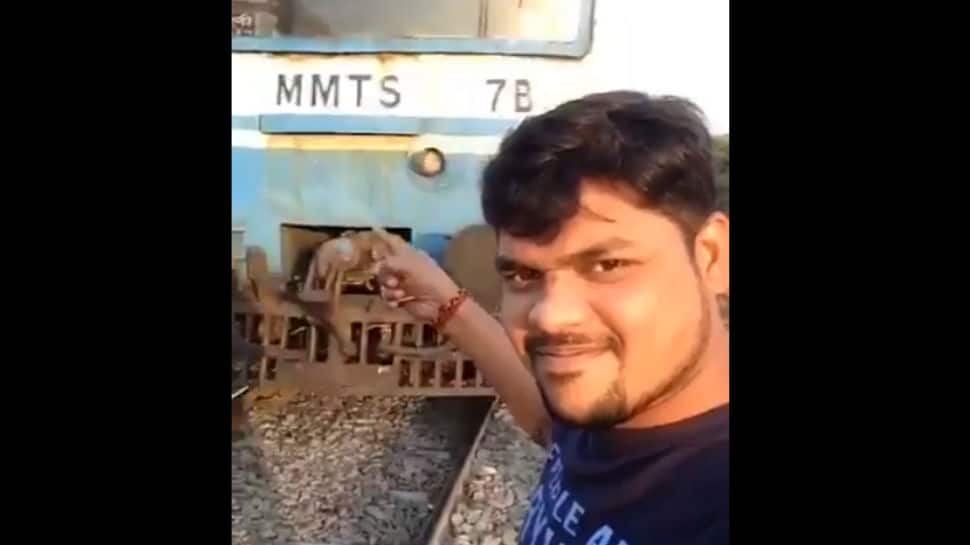 Watch: Hyderabad man run over by speeding train while taking a selfie