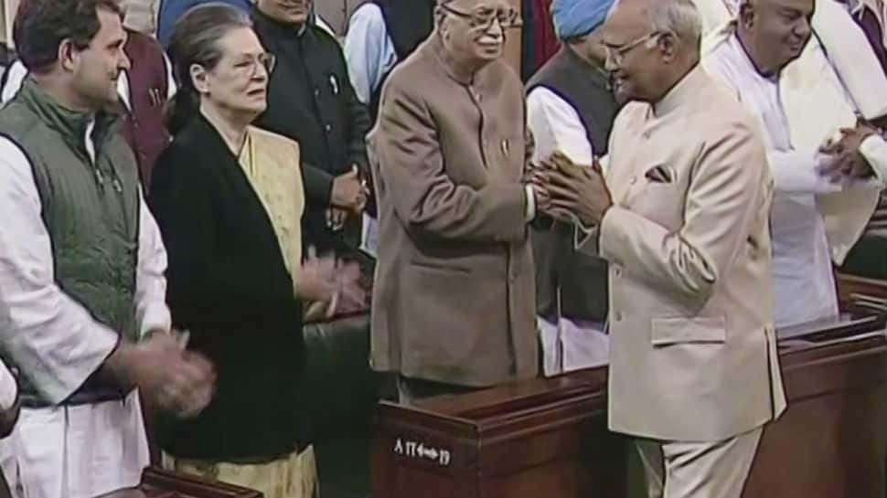 Sonia Gandhi thumped desk when President Kovind talked about Modi govt&#039;s achievements