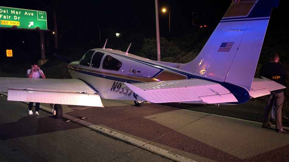 Incredible! Plane lands in middle of highway after engine failure - Watch video