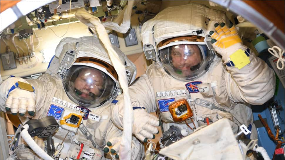 Two cosmonauts break record for longest Russian spacewalk