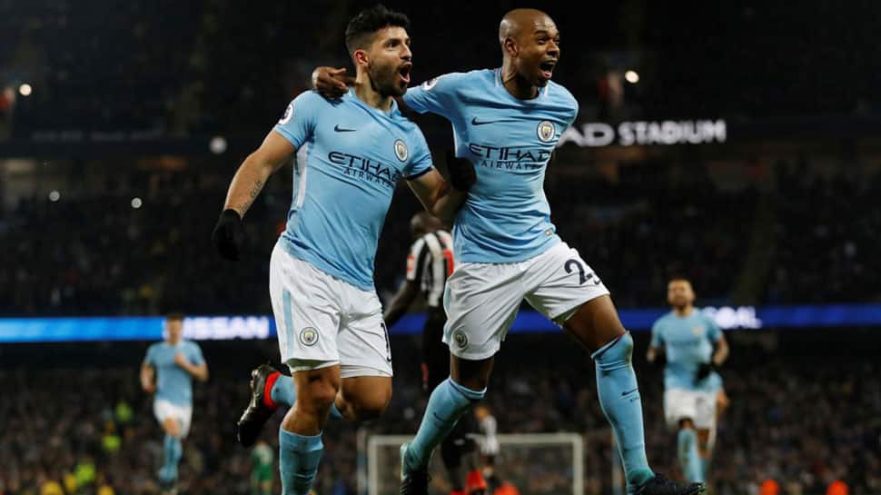 ‘Authentic legend’ Aguero hits four as Manchester City thrash Leicester