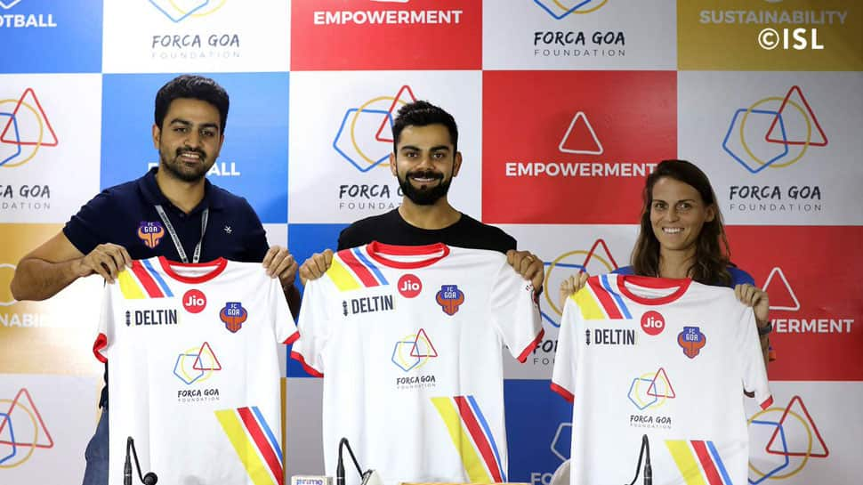 Co-owner Virat Kohli unveils new FC Goa jersey