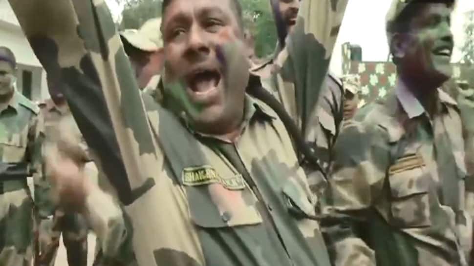 Watch: BSF jawans sing, dance and celebrate Holi in Jammu 