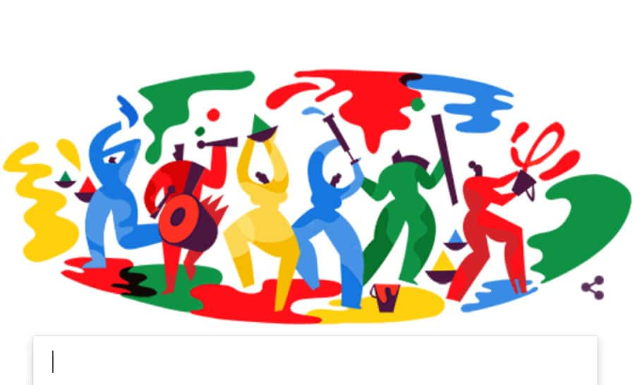 Google marks festival of Holi with colourful doodle