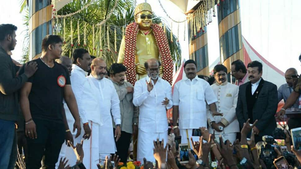 Rajinikanth unveils MG Ramachandran&#039;s statue in Chennai