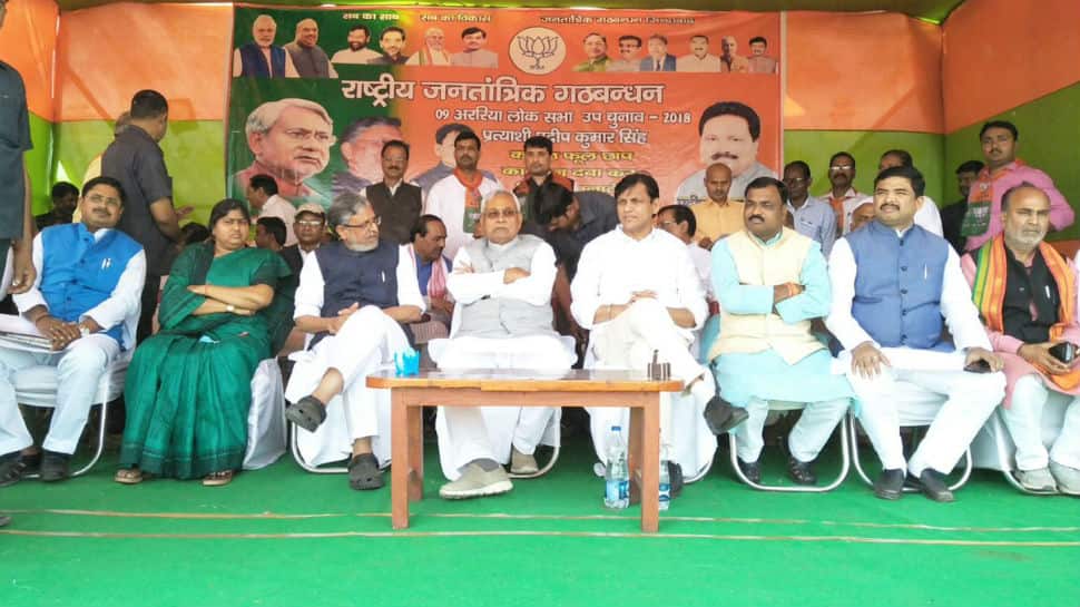 Araria Lok Sabha bypolls: Nitish Kumar, Sushil Kumar Modi campaign for BJP candidate