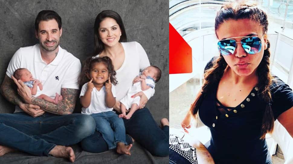 Rakhi Sawant loses her mind over Sunny Leone&#039;s twin babies, asks weird questions—Watch video