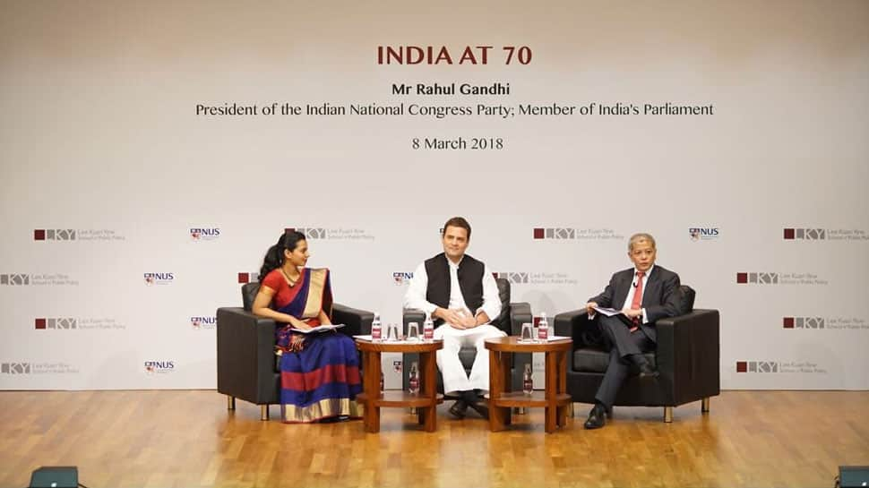 Gandhi&#039;s idea of India is being challenged: Rahul&#039;s swipe at Modi govt in Singapore