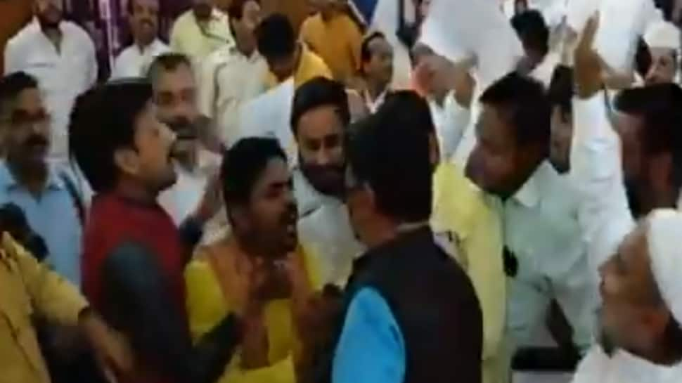 Watch: Scuffle between BSP, BJP councillors in Meerut municipal corporation