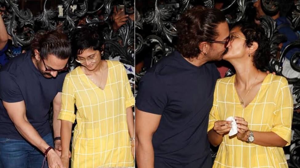 Aamir Khan shares a passionate kiss with wife Kiran Rao — See pic